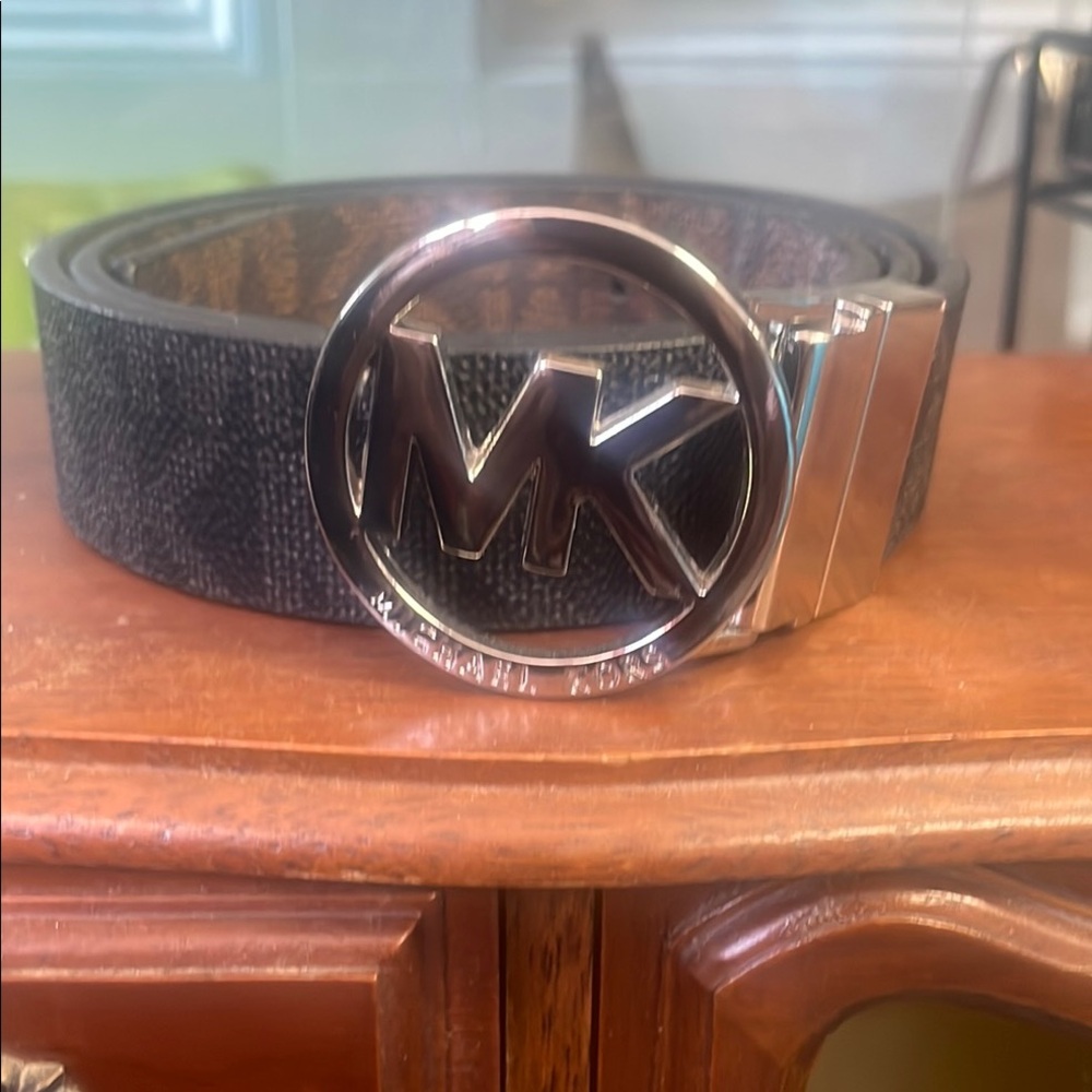 Michael Kors Black and Silver Sparkly Belt
